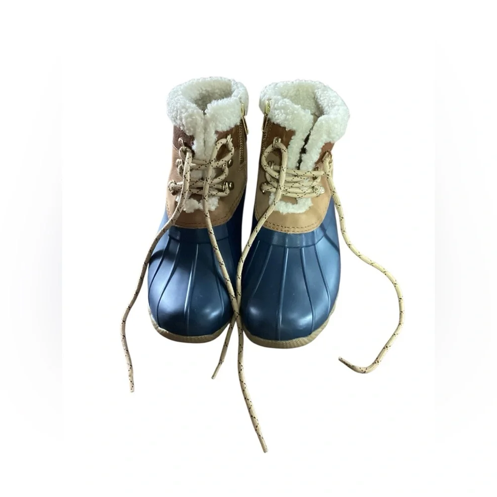 Sperry Saltwater Alpine Leather Winter Boot Tan/Navy Women's Size 8